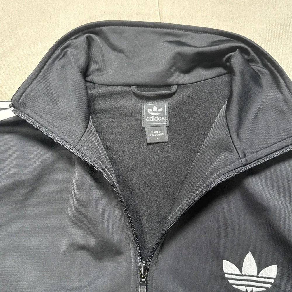 Vintage 90s Adidas Tracksuit Set Size L Black White Baggy Lined Trefoil